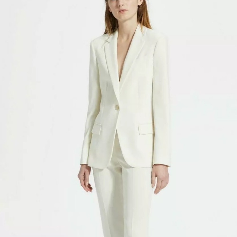 NWT Theory Staples Crepe Blazer Jacket - Ivory